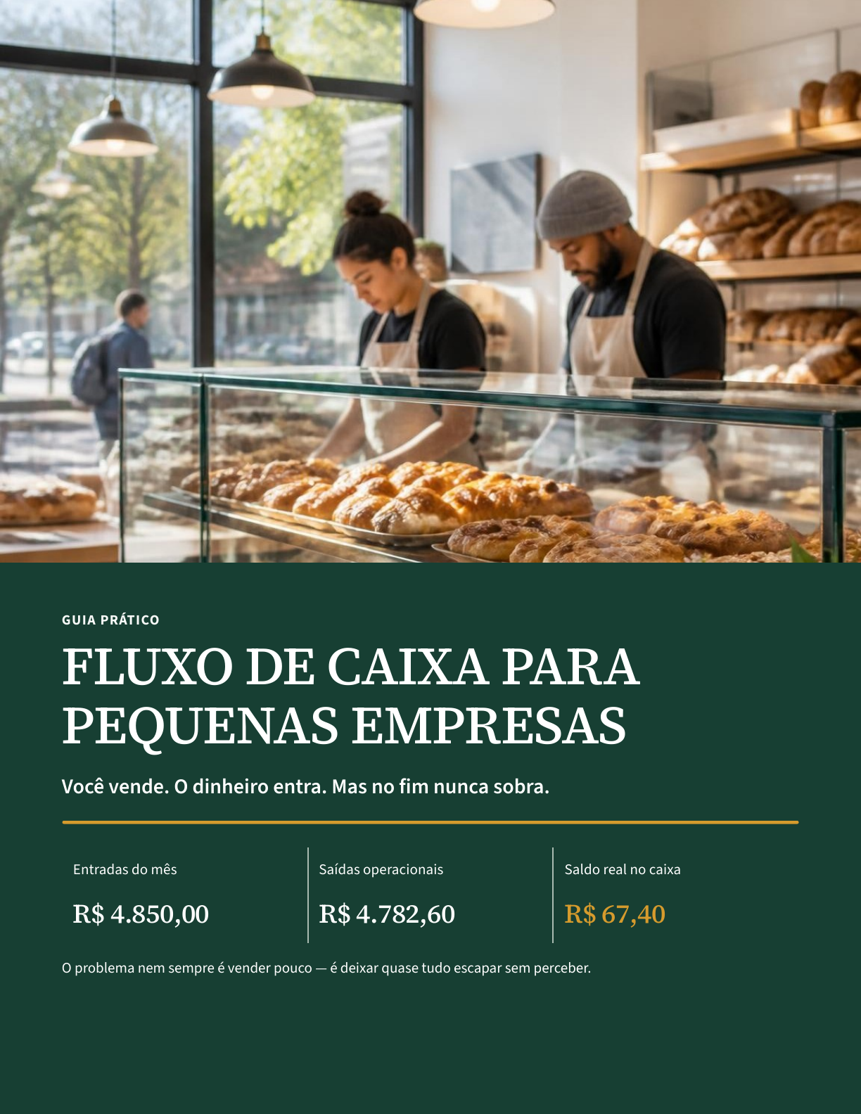Capa do guia Fluxo de Caixa para Pequenas Empresas